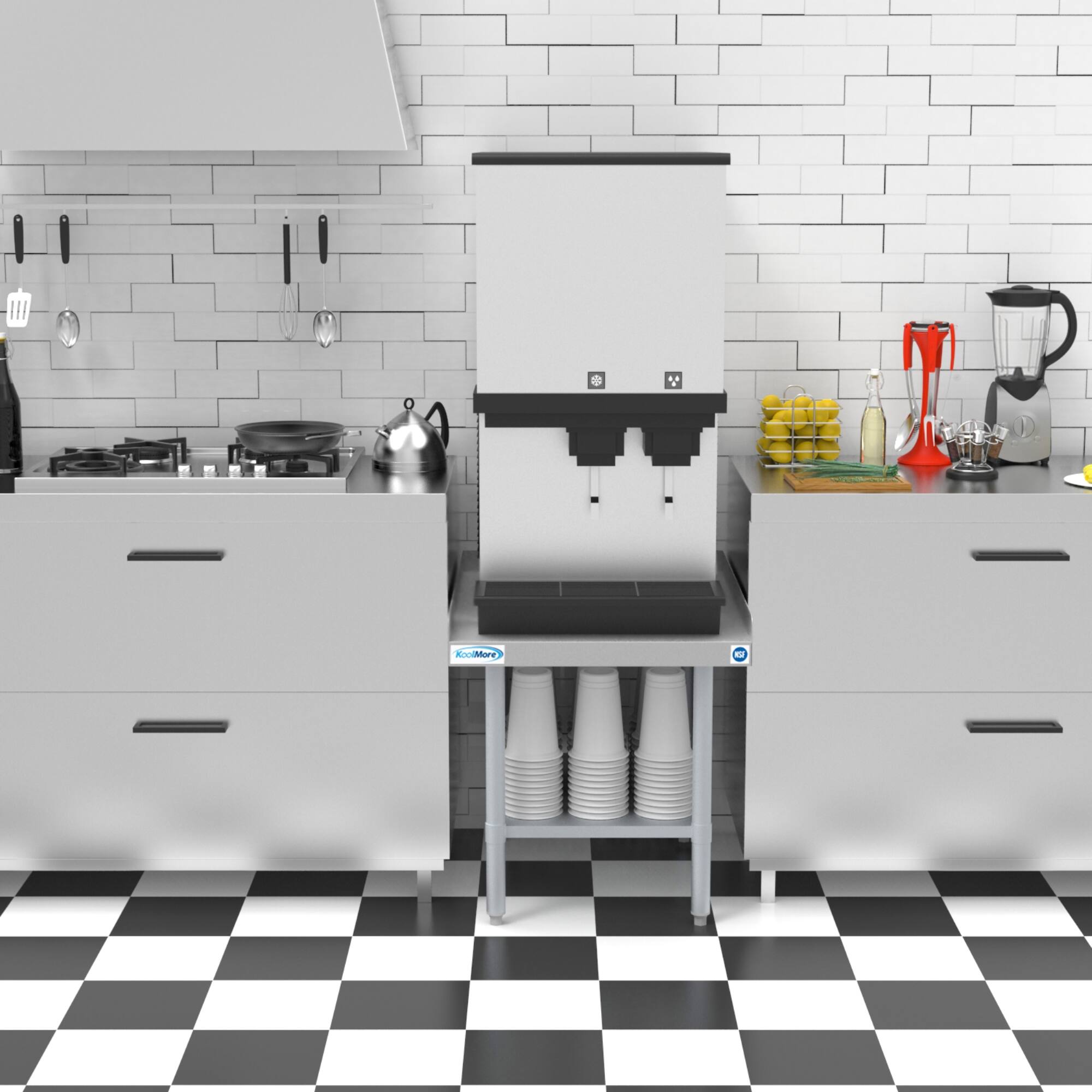 Alt View 6. Koolmore - 30" x 24" 16-Gauge Stainless Steel Equipment Stand with Galvanized Undershelf, EQT-163024. - Silver.