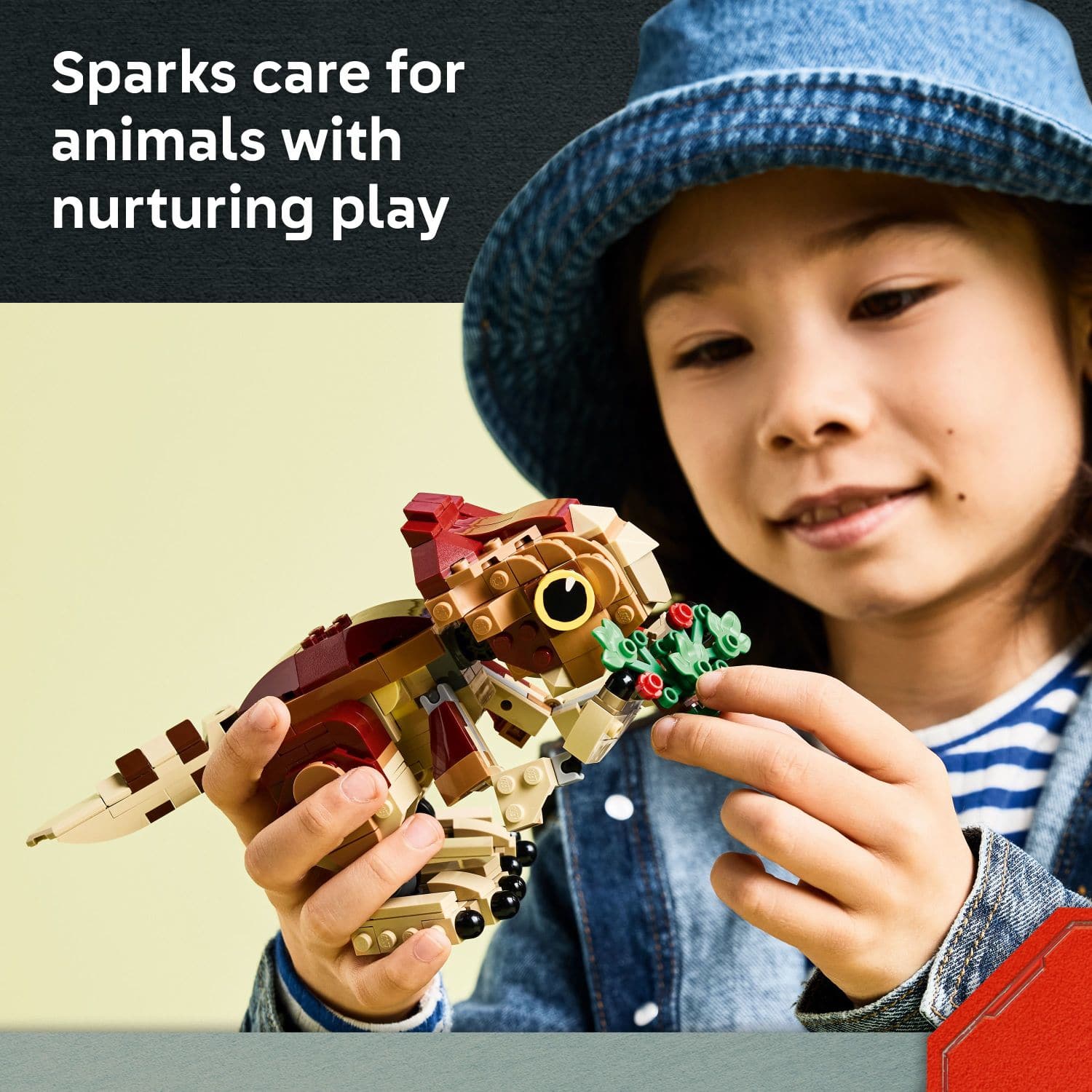 Sparks care for animals with nurturing play.