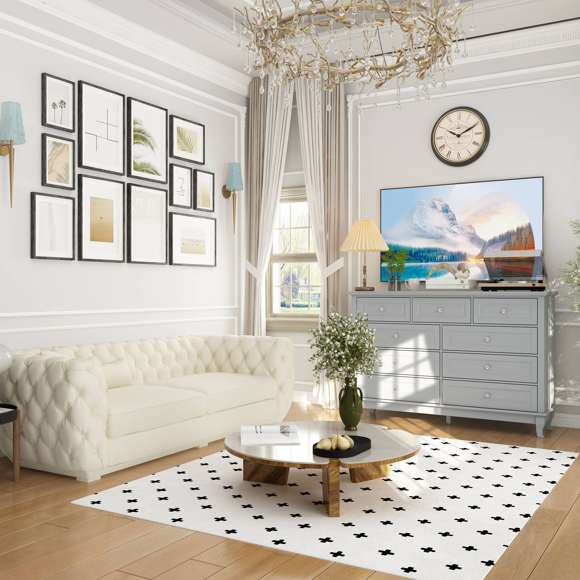 Alt View 1. FUFU & GAGA - FUFU&GAGA Multi - Drawer Dresser: Smart Storage, Versatile Charm - Dark Blue.