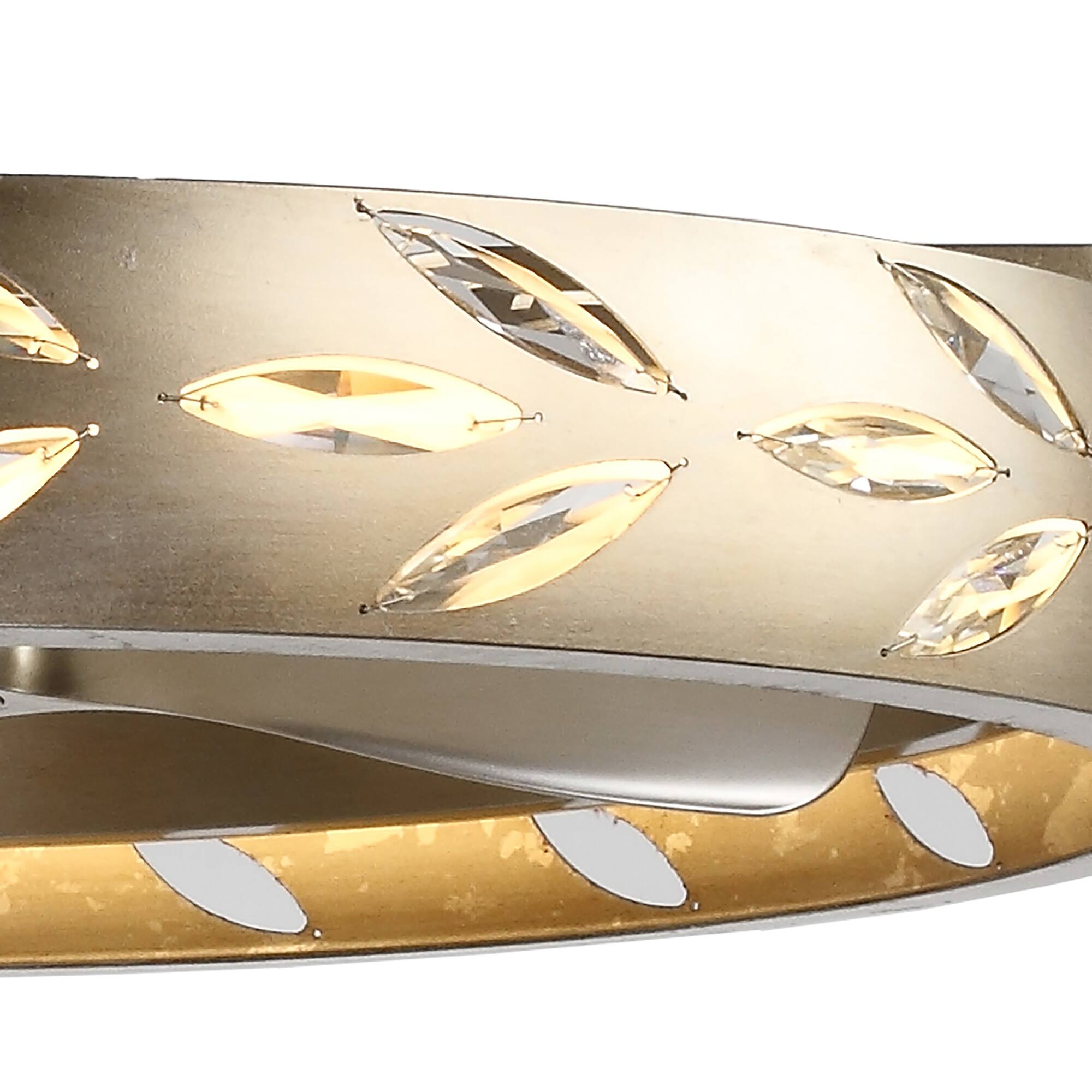 Alt View 7. Perimost - 30" Modern Rusted Silver Crystal 6-speed LED Chandelier Ceiling Fan with Light and Remote, Reversible DC Motor - Rusted Silver.