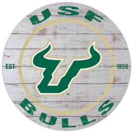 Jardine - South Florida Bulls 20'' x 20'' Indoor/Outdoor Weathered Circle Sign - White