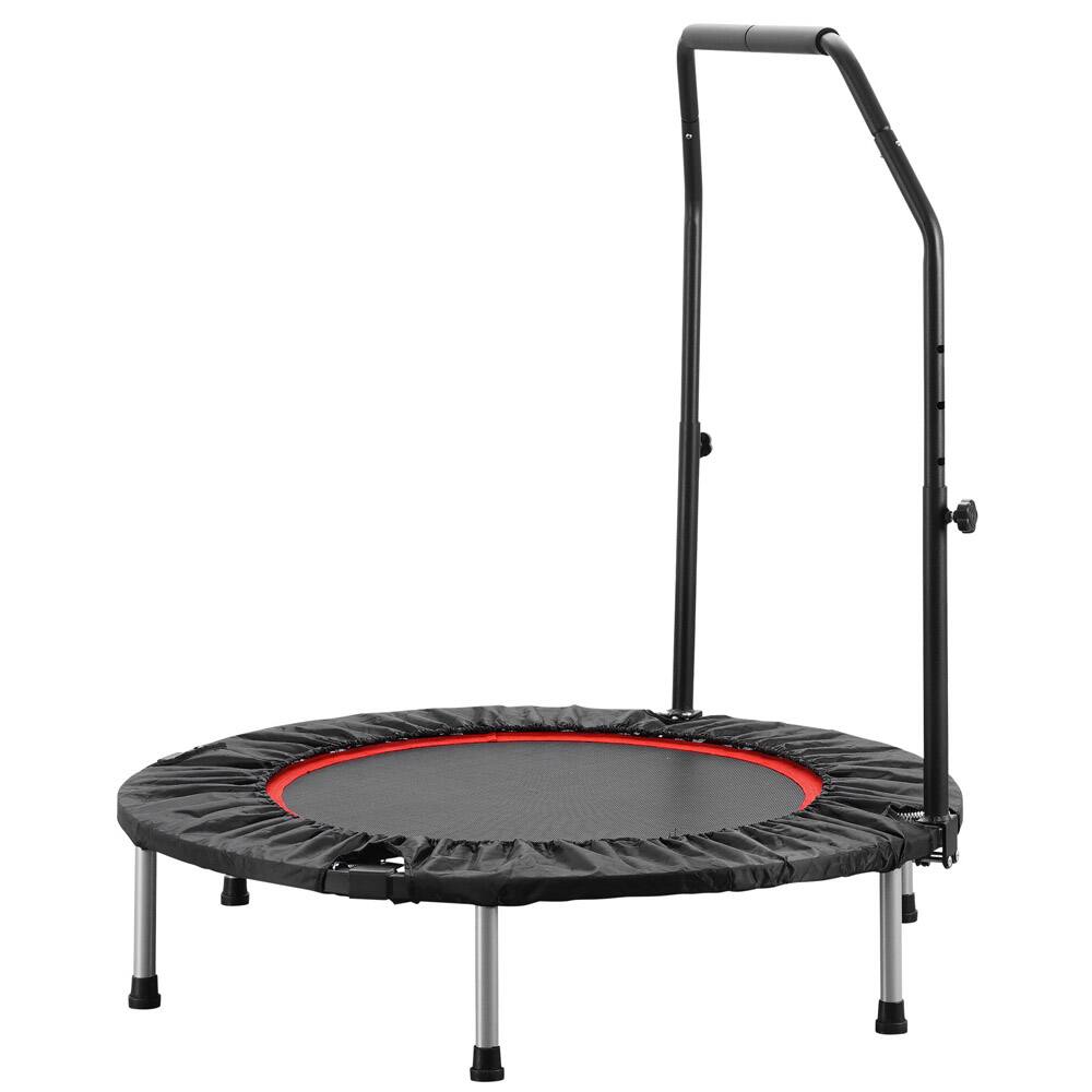 Ainfox - 40inch Foldable Mini Trampoline Fitness Rebounder with Adjustable Foam Handle - Red
