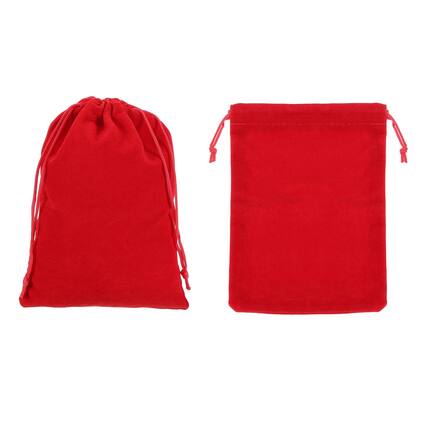 Front. Unique Bargains - Headphone Bag, 2pcs 7.09x5.12 Inch Travel Headset Carrying Storage Pouch Soft Drawstring for Over-Ear Headphones - Red.