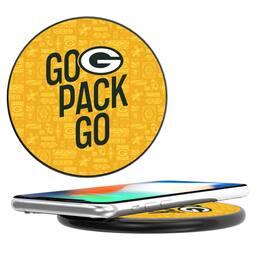 Keyscaper - Black Green Bay Packers Illustrated Wireless Charger - Black