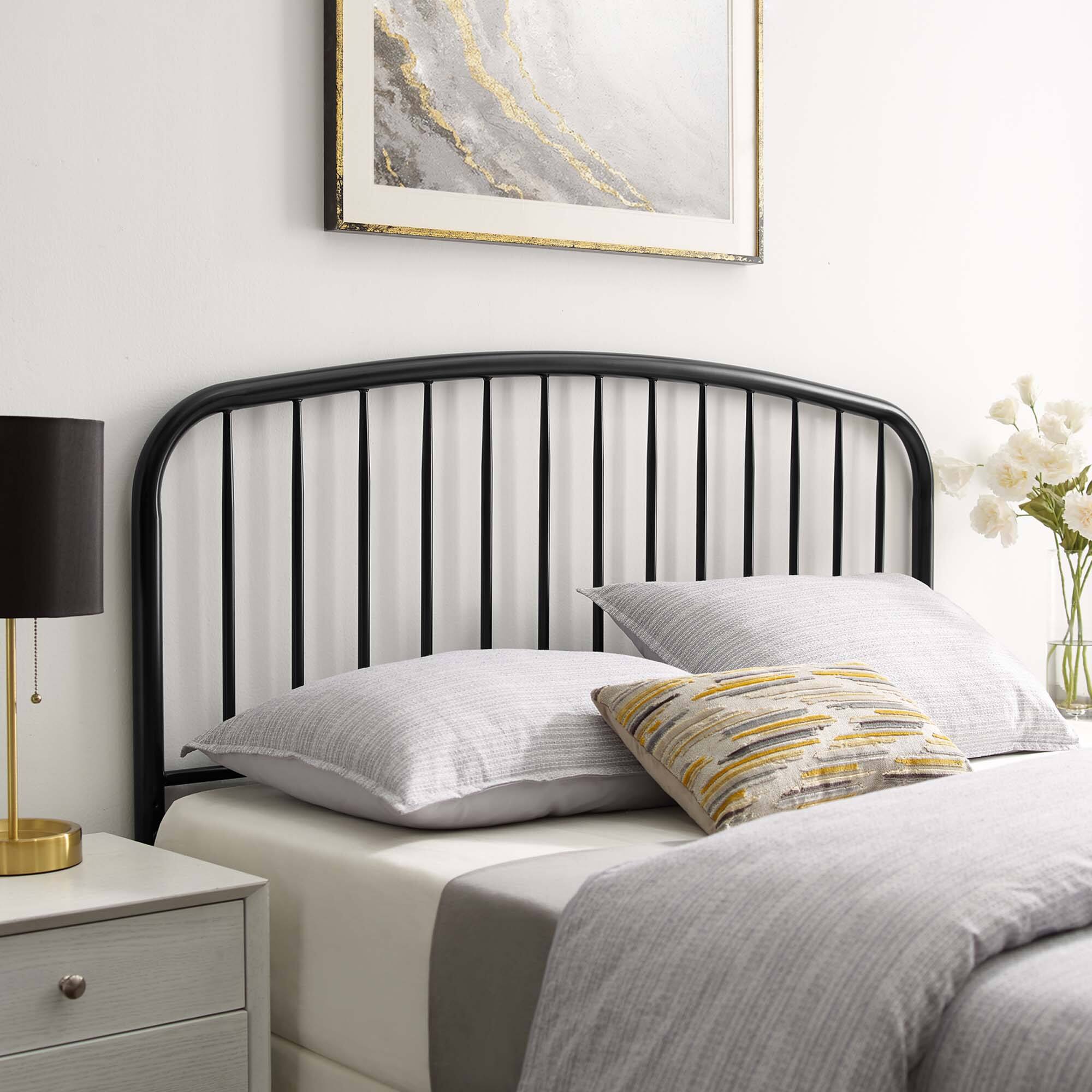 Back. Modway - Nova Metal Twin Headboard by Modway - Black.