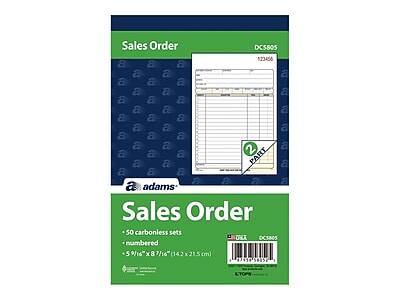 Sales Order DCS805 523456  
a a a a a a a a a a a a a a a a a a a a a a a a a a a 2 a a a a PART a a a a a a a a a 8 a  
adams  
Sales Order 50 carbonless sets USLA OC5805 numbered 5 9/16" 8 7/16" (142 x 21.5 cm)  
CTOPS