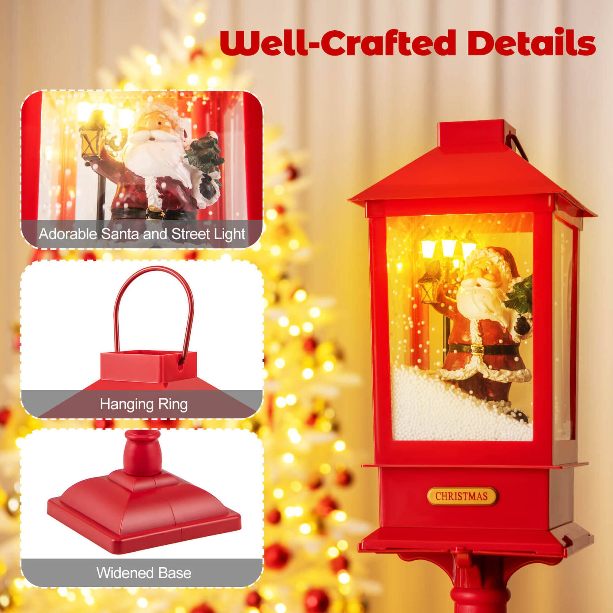 Well-Crafted Details

Adorable Santa and Street Light

Hanging Ring

Widened Base

CHRISTMAS