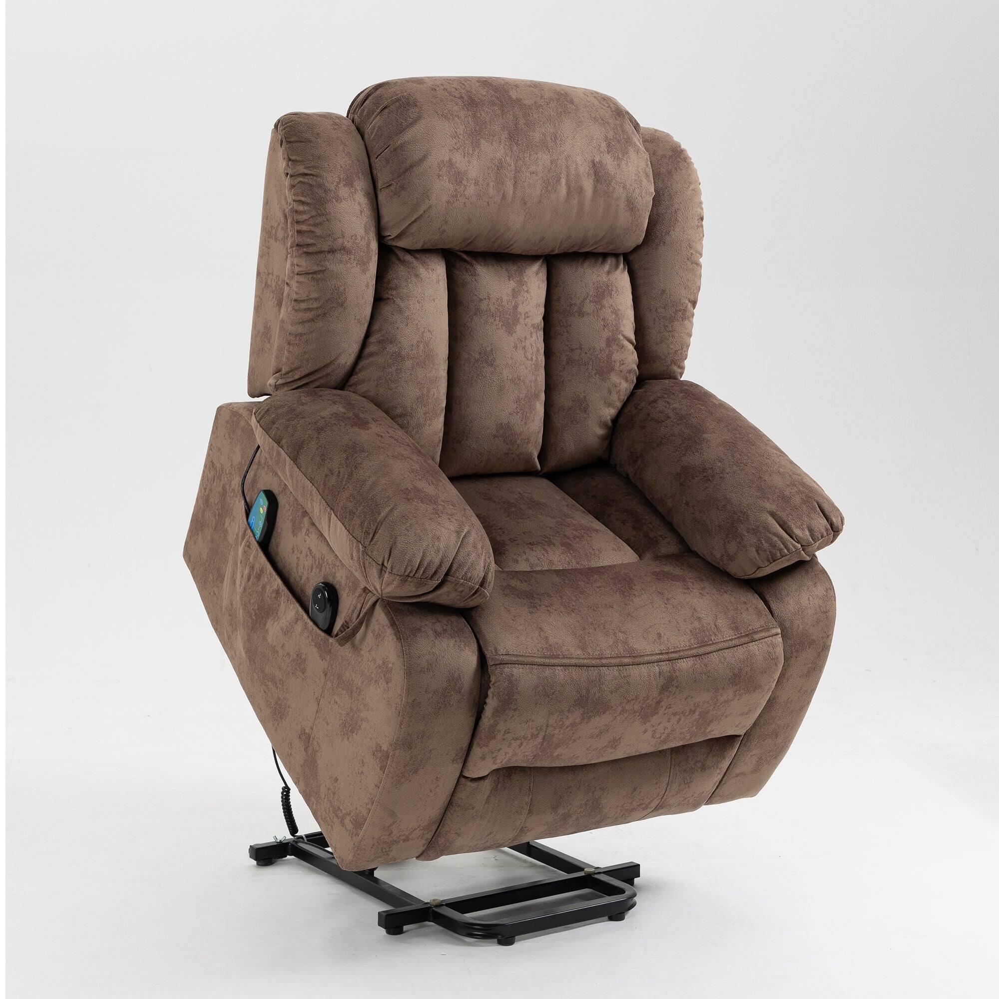 Alt View 1. Boyel Living - Power Lift Recliner Chair for Elderly Massage Heating USB Port Living Room Furniture - BROWN.