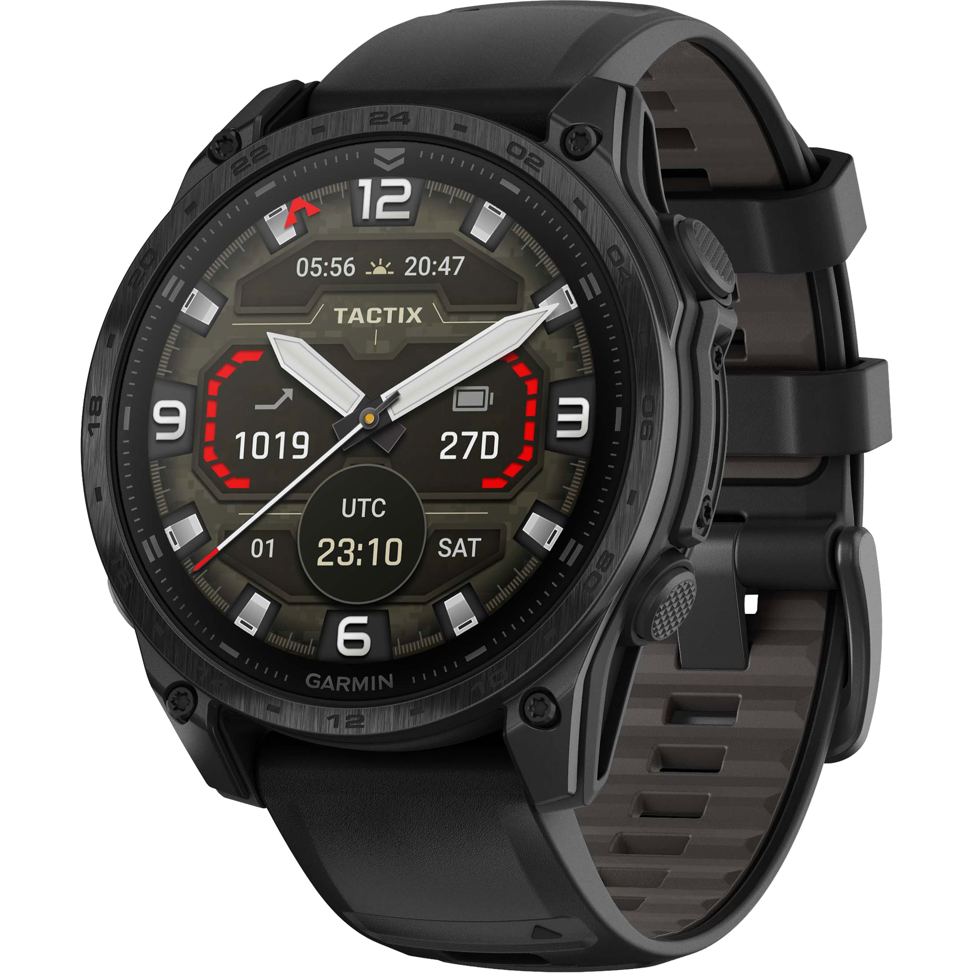 Garmin - tactix 8 AMOLED GPS Smartwatch 47 mm Fiber-reinforced polymer with titanium rear cover - Black - (2025) - Front_Zoom