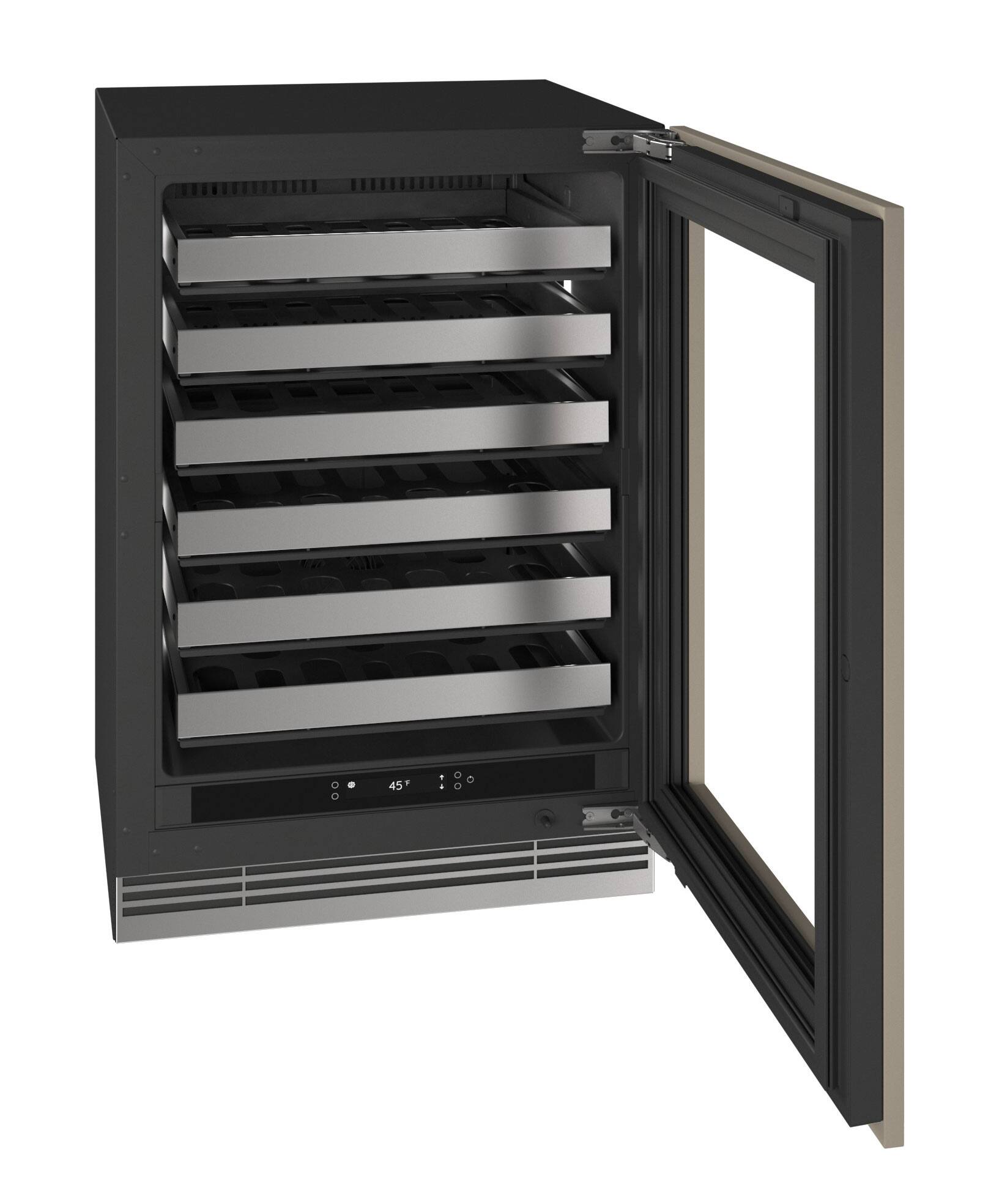 Alt View 4. U-Line - 24"W. 2.8 Cu.Ft. Built-In Wine Refrigerator-Panel Ready Frame w. Glass - Panel Ready.