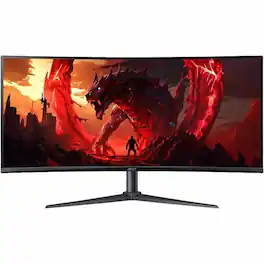 Acer - Nitro XZ340CUR J0 34" Class UWQHD Curved Screen Gaming LED Monitor - 21:9 - 34" Viewable - Vertical - Black