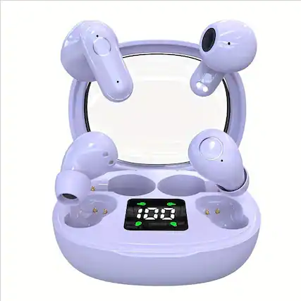 Front. Furno Fusion - Purple Wireless Bluetooth Earbuds, 2-Pair In-Ear Mini Headphones, Long Battery Life, HD Calling - Purple.