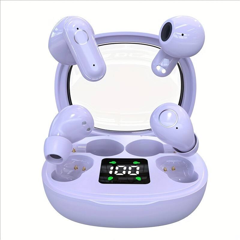 Furno Fusion - Wireless Bluetooth Earbuds, 2-Pair In-Ear Mini Headphones, Long Battery Life, HD Calling - Purple