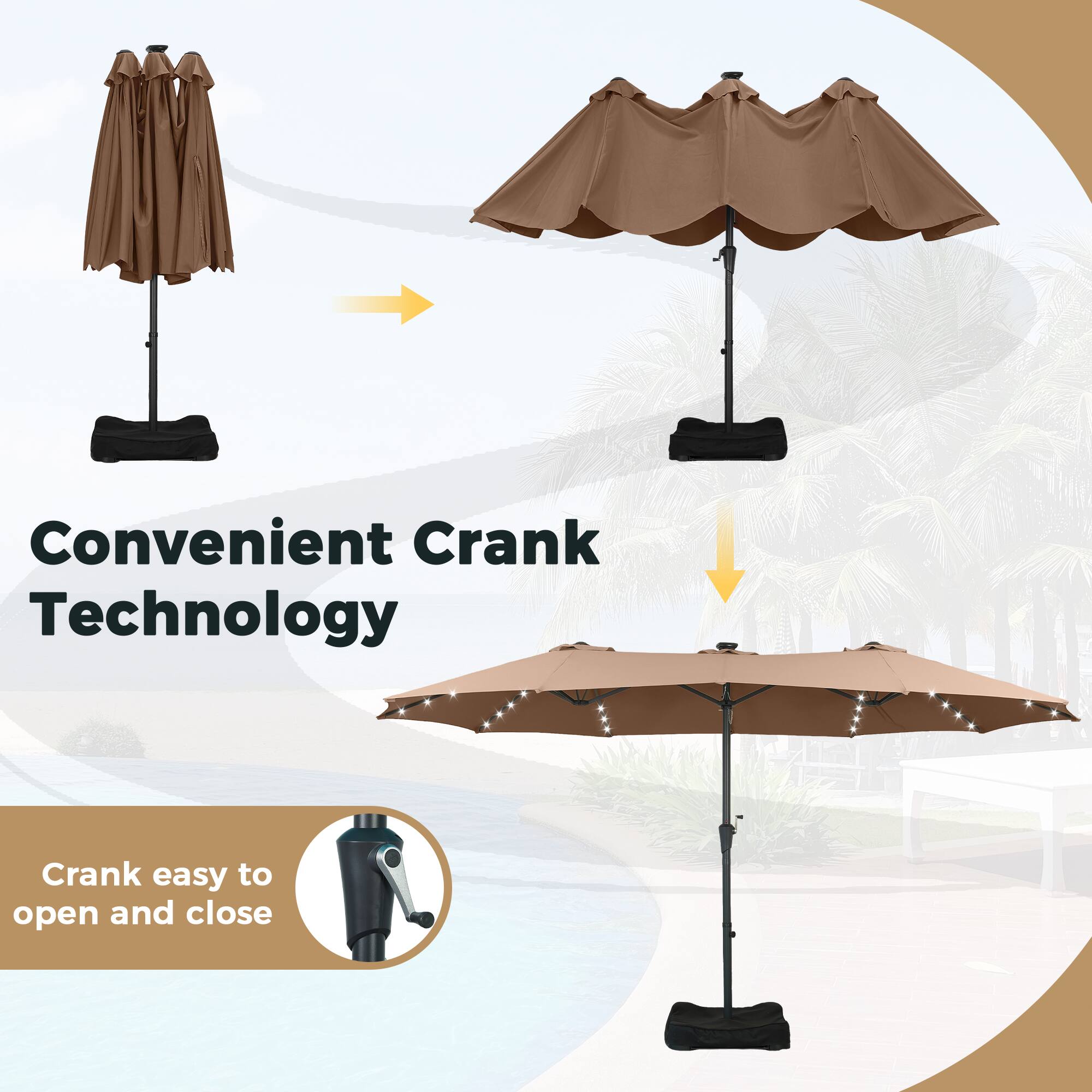 Convenient Crank Technology  
Crank easy to open and close