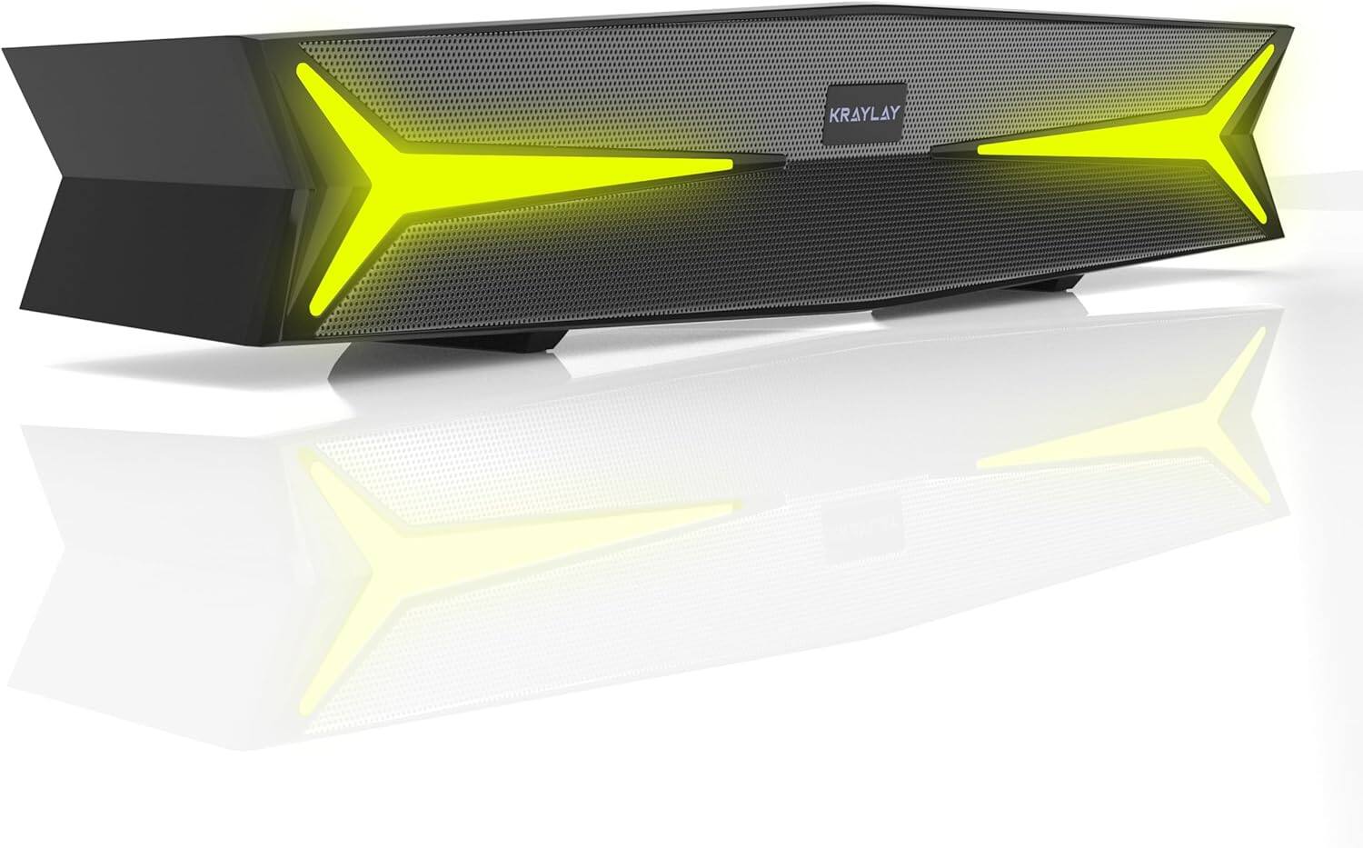 Front. Stamp n Camp - Desktop Soundbar for Computer | Bluetooth Soundbar with RGB LED Lights | Bass | AUX USB USB-C | Soundbar for... - default.