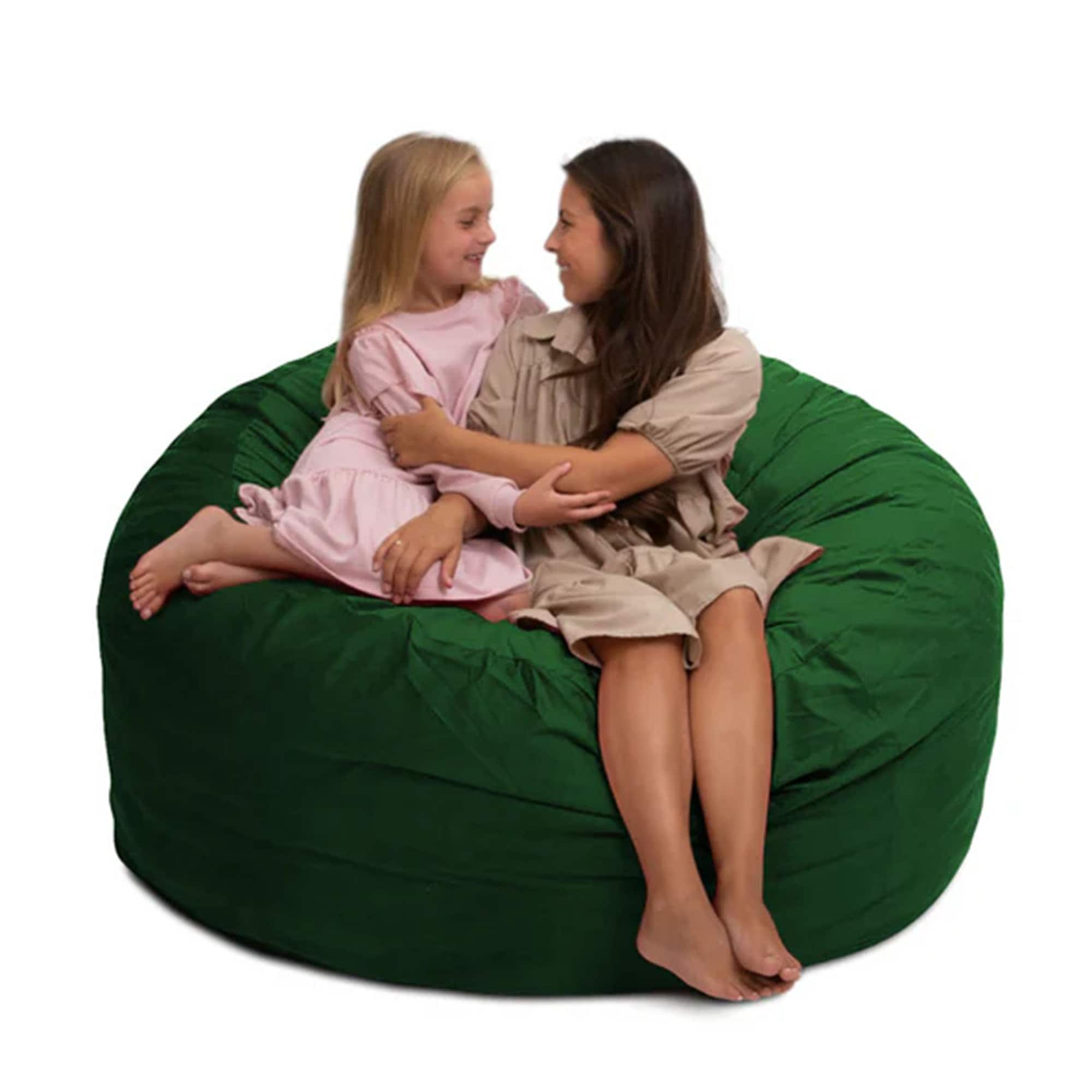 Ultimate Sack - 5ft Bean Bag Chair, Oversized Indoor Comfy Lounger, Suede - Hunter