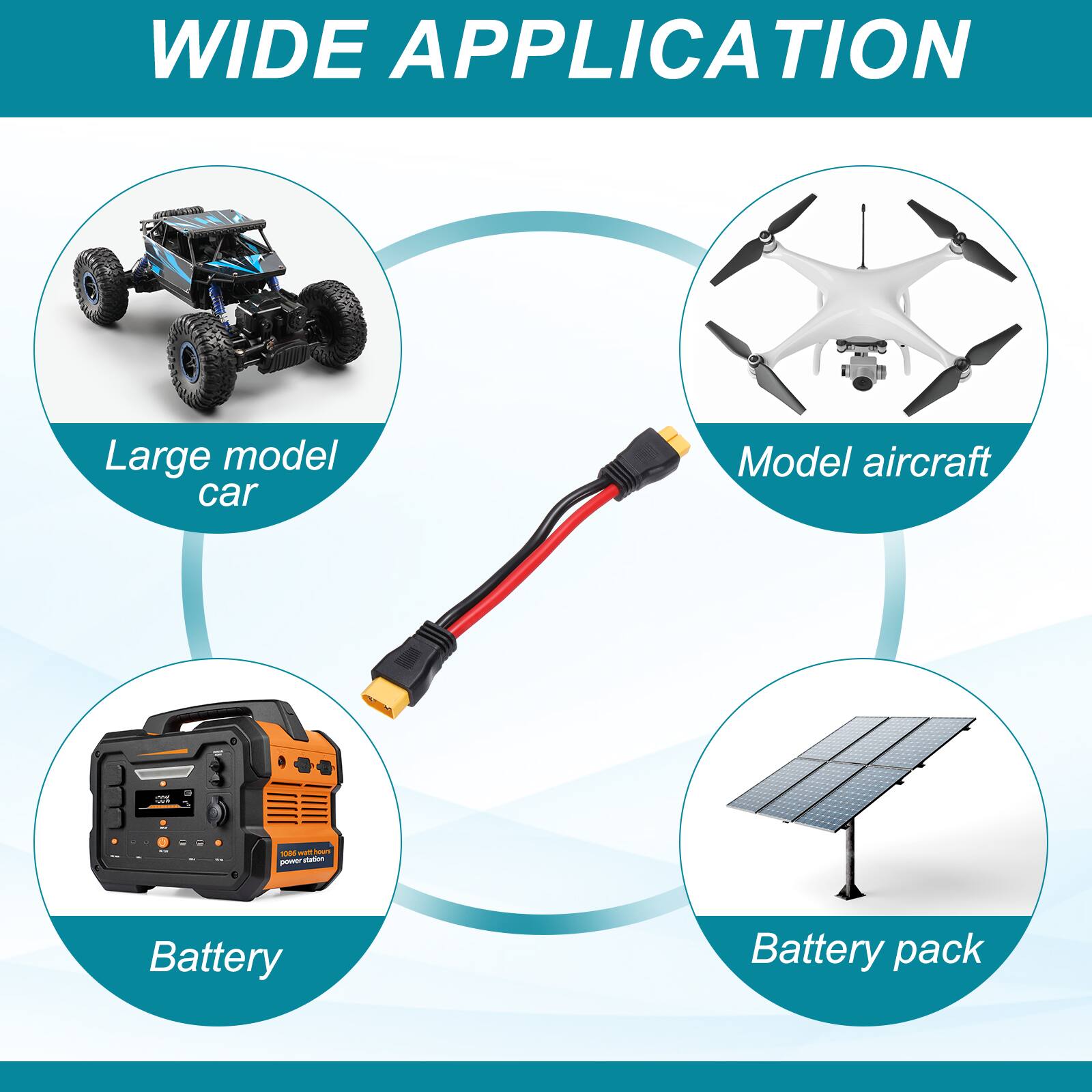 WIDE APPLICATION

- Large model car
- Model aircraft
- Battery
- Battery pack