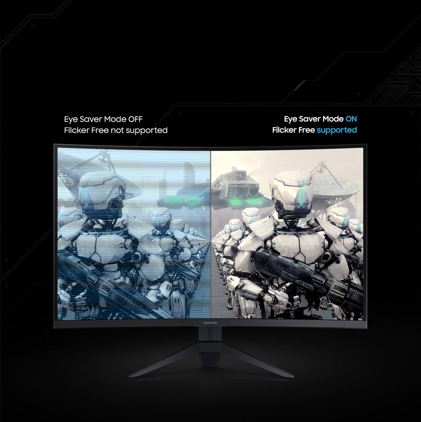 Alt View 34. Samsung - Odyssey G3 32" Curved FHD 1ms AMD FreeSync Premium Gaming Monitor - Black - Black.