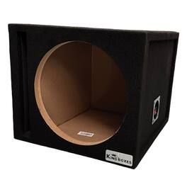 King Boxes - S12V 12" Single-Speaker Ported Carpeted Enclosure - Black