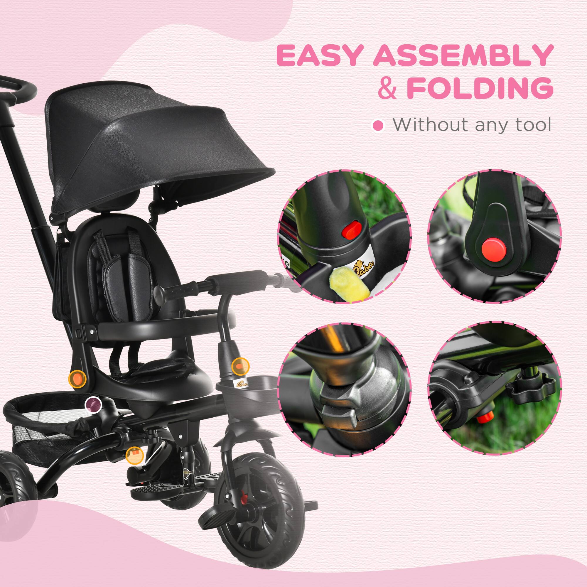 EASY ASSEMBLY & FOLDING  
Without any tool