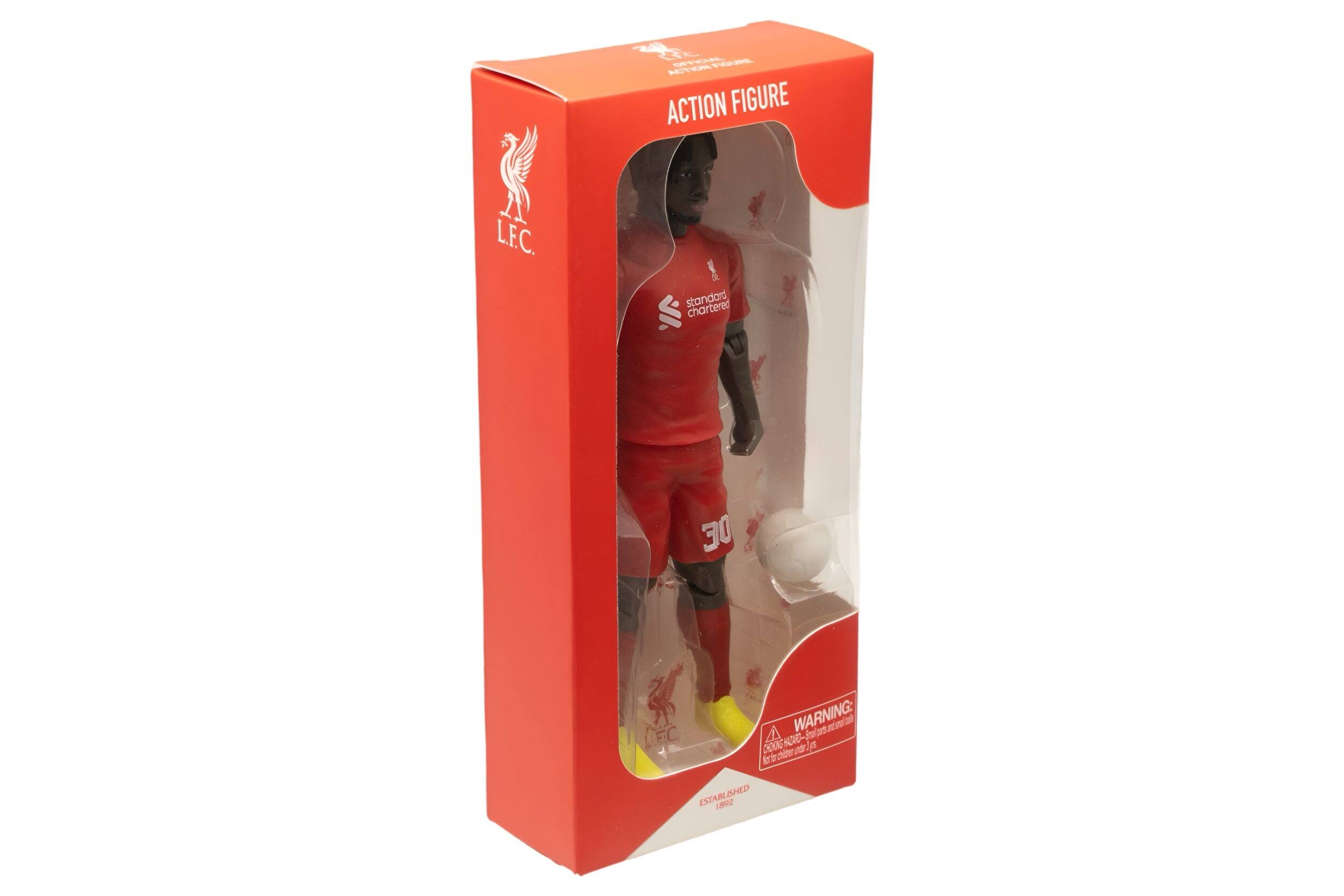 C T E FORE MOVT ACTION FIGURE L.F.C. I standard chartered 30 CFC WARNING: CHOKING HAZARD - Small parts. Not for children under 3 years. ESTABLISHED 1892