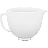 KitchenAid - 5-Qt. Titanium-Reinforced Ceramic Bowl for Tilt-Head Stand Mixers - White Chocolate - Front_Zoom