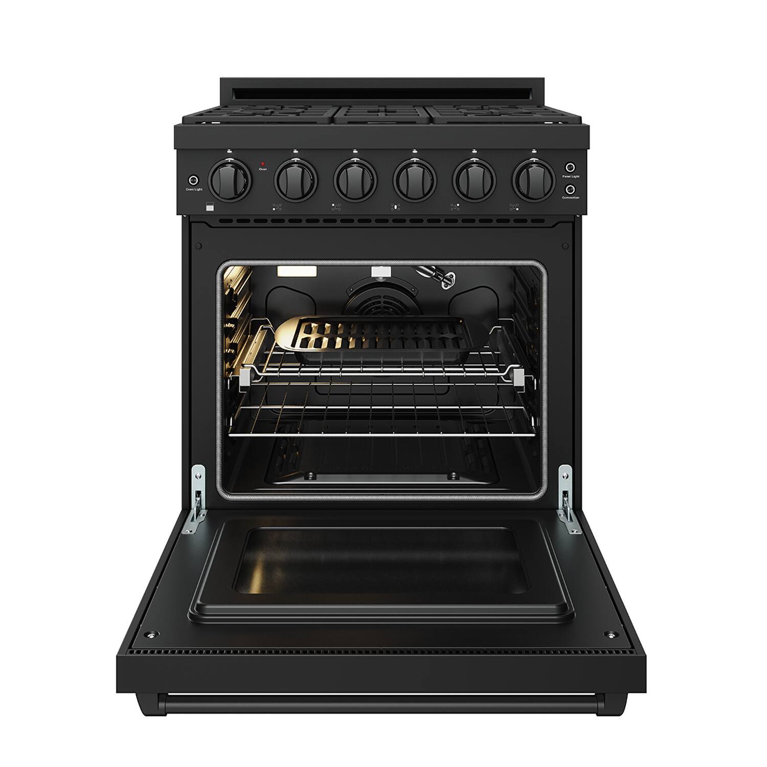 Alt View 5. Thor Kitchen - Gordon Ramsay Series by Thor Kitchen 4.55 Cu. Ft Freestanding Gas Range - Black.