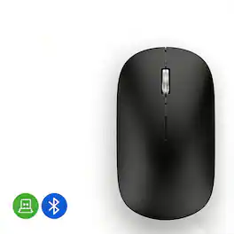 RISOKEYS - Minimalist Wireless Mouse: 2.4G/BT Dual-Mode, Type-C Rechargeable, Quiet Click – For Laptop/Tablet/Mobile,Office & Home - Wireless - Black
