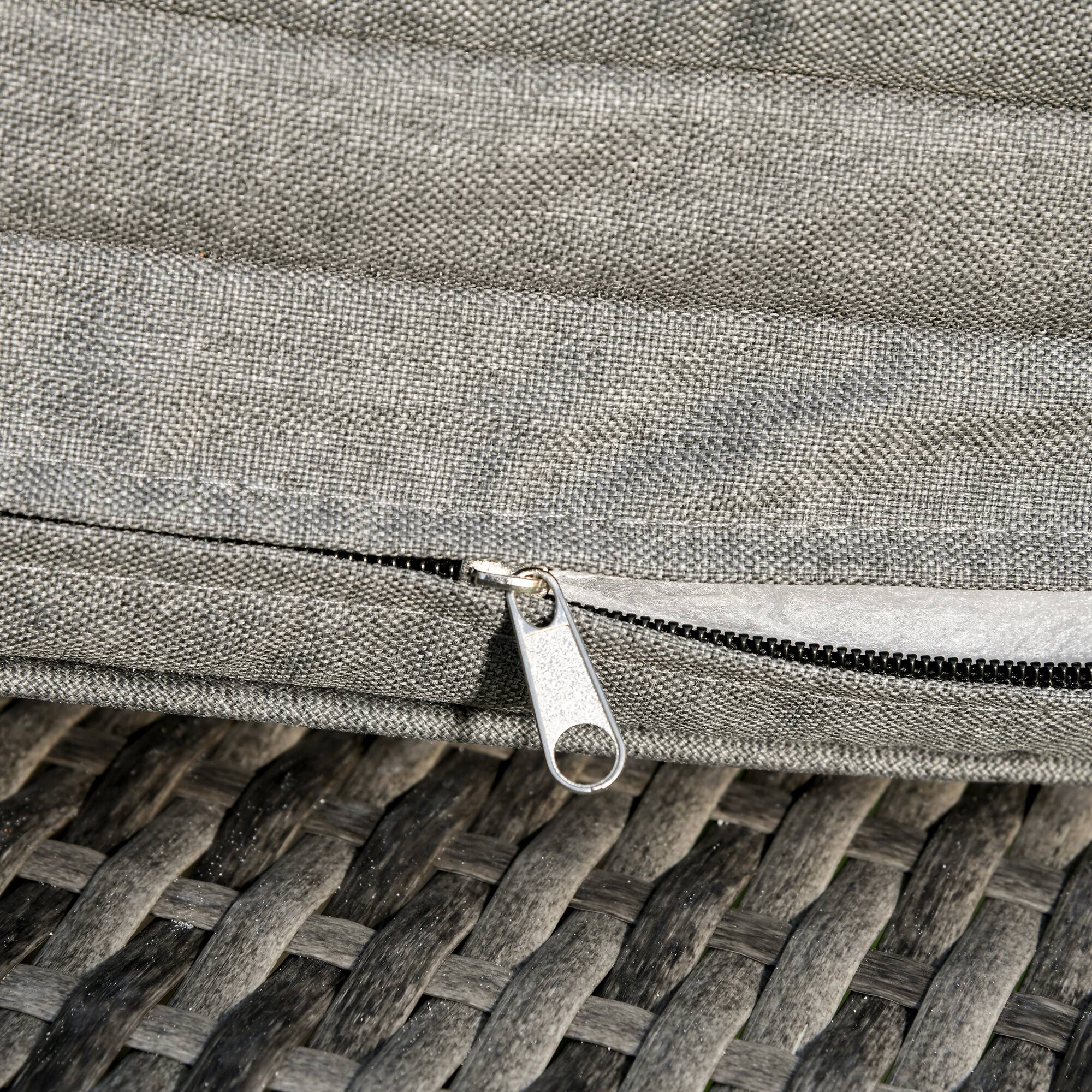 Alt View 7. Outsunny - Wicker Chaise Lounge Chair Outdoor PE Rattan Cushioned Patio Sun Lounger with 5-Level Adjustable Backrest & Wheels - Mixed-Gray.