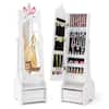 Front. Costway - Costway Kids Jewelry Cabinet with Full-Length Mirror Drawer 2 Adjustable Tilt Angles - White.
