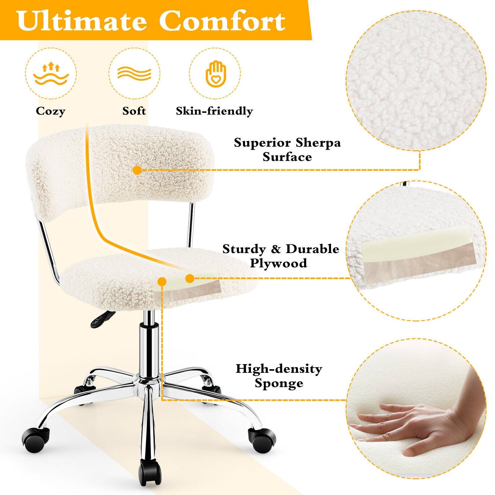 Ultimate Comfort: Cozy, Soft, Skin-friendly, Superior Sherpa Surface, Sturdy & Durable Plywood, High-density Sponge.