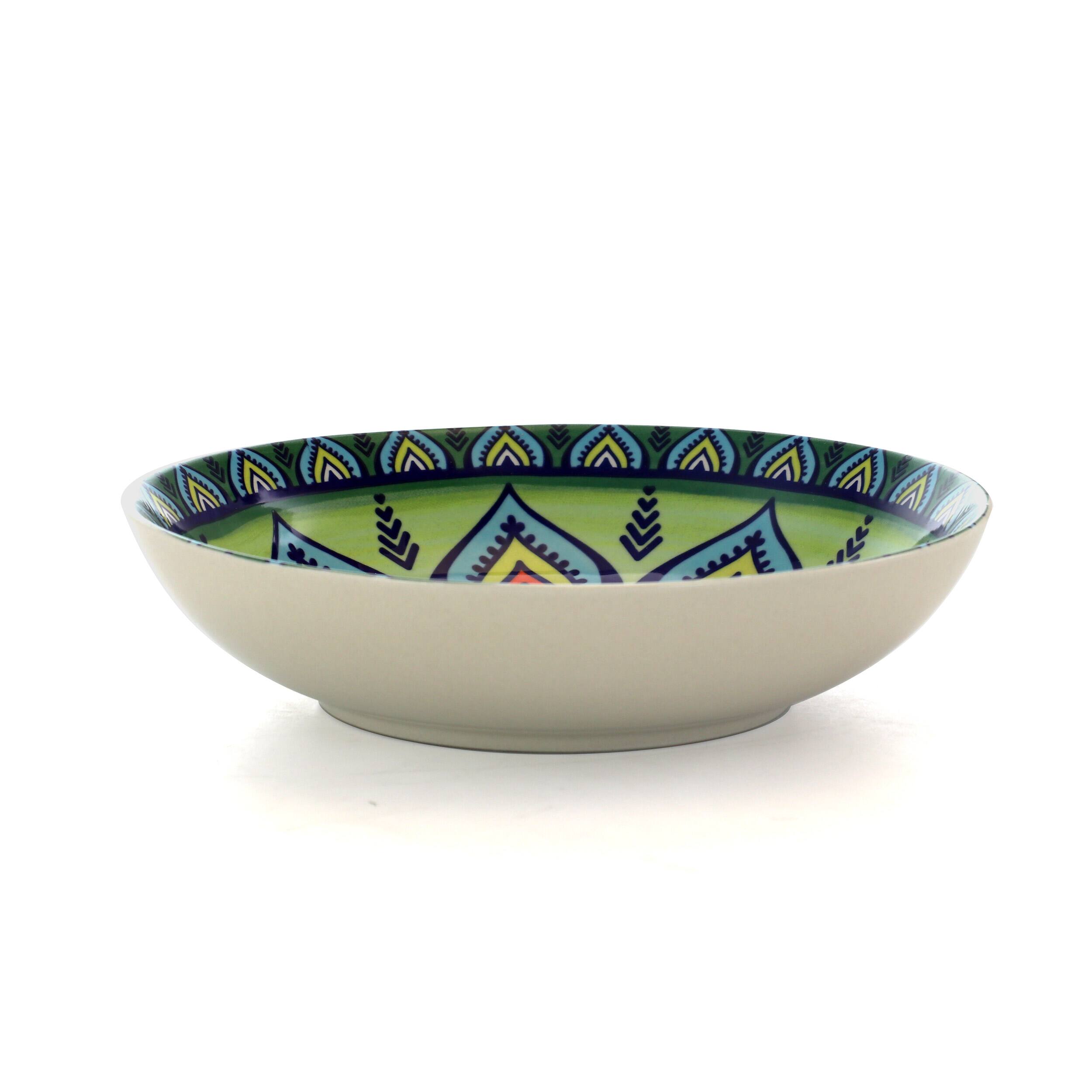 Alt View 5. Elama - Elama Zen Green Mozaik 16 Piece Luxurious Stoneware Dinnerware with Complete Setting for 4, 16pc - Green.