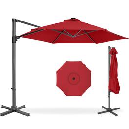 Best Choice Products - 10ft 360 Rotating Cantilever Offset Hanging Patio Umbrella - Red