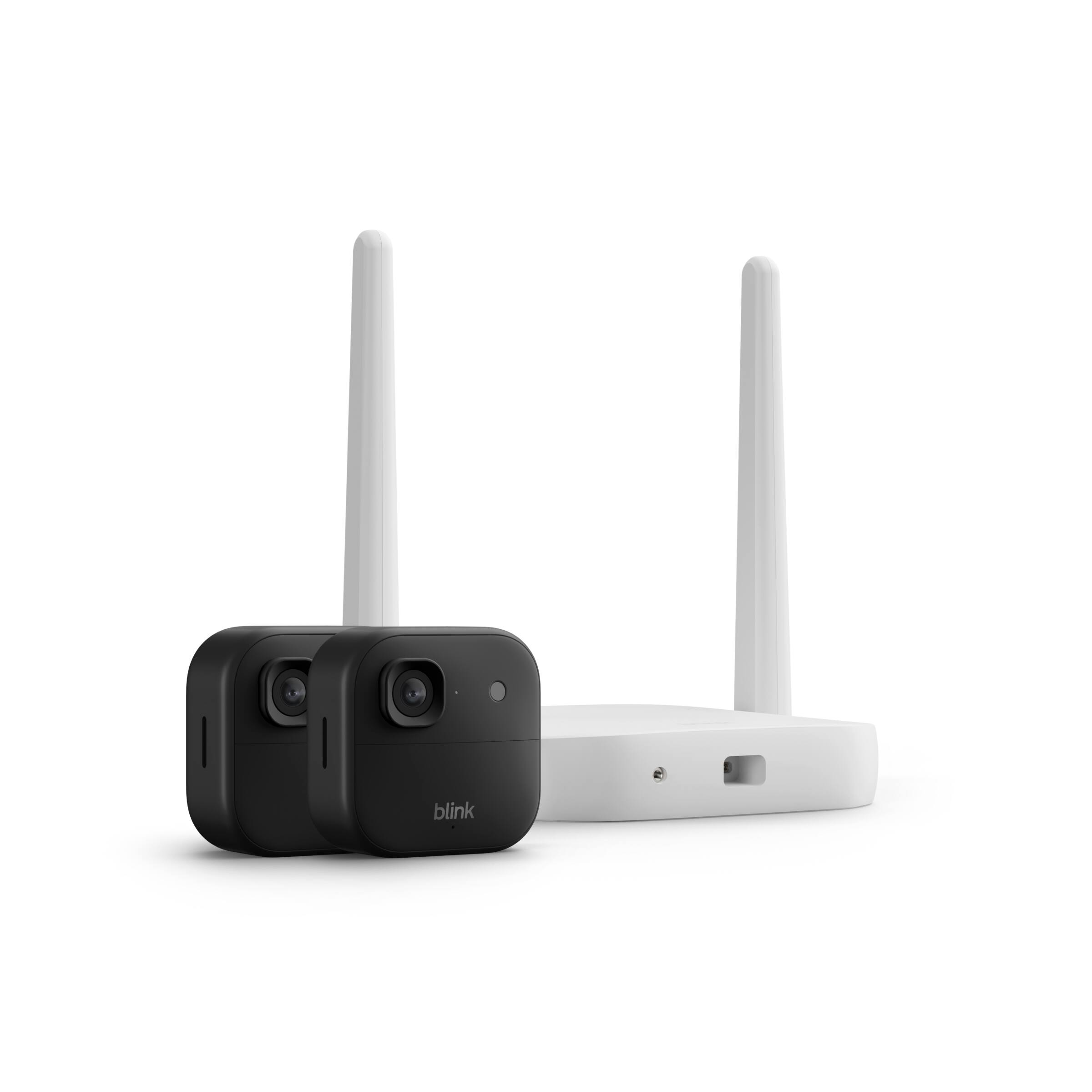 Front. Blink - Blink Outdoor 2K XR+ (newest model), extended range, Night Vision, two-way audio, 2 camera system - Black.