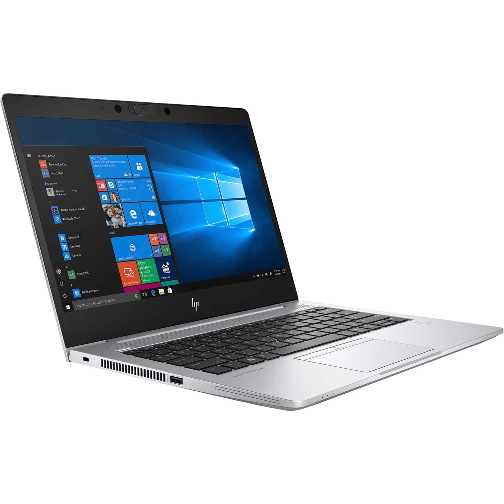 Angle. HP - 830 G6 13.3" Refurbished Laptop - Intel 8th Gen Core i7 with 32GB Memory - Intel UHD Graphics 620 - 1TB SSD - Silver.