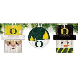 Fan Creations - Oregon Ducks 3-Pack Ornament Set - Multicolor