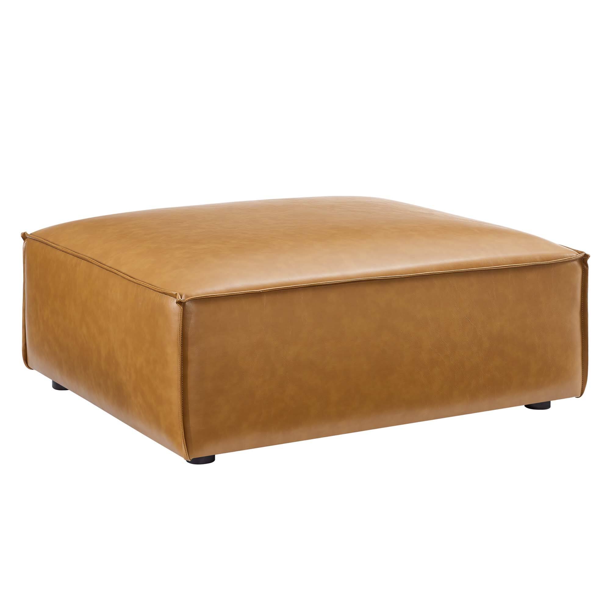 Angle. Modway - Restore Vegan Leather Ottoman by Modway - EEI-4496-TAN.