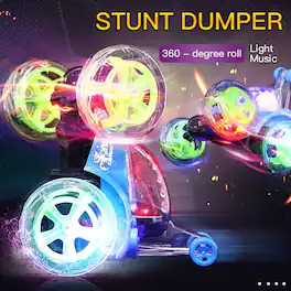 Loheer - RC Stunt Car Full Rotation Remote Control Dumper with Lights and Music