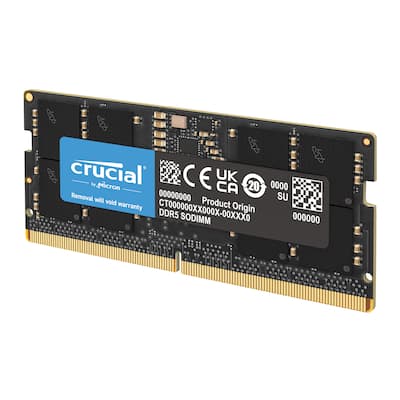 Crucial 16GB DDR5 5600MHz C46 SODIMM Laptop Memory Black Crucial 16GB DDR5 5600MHz C46 SODIMM Laptop Memory Black