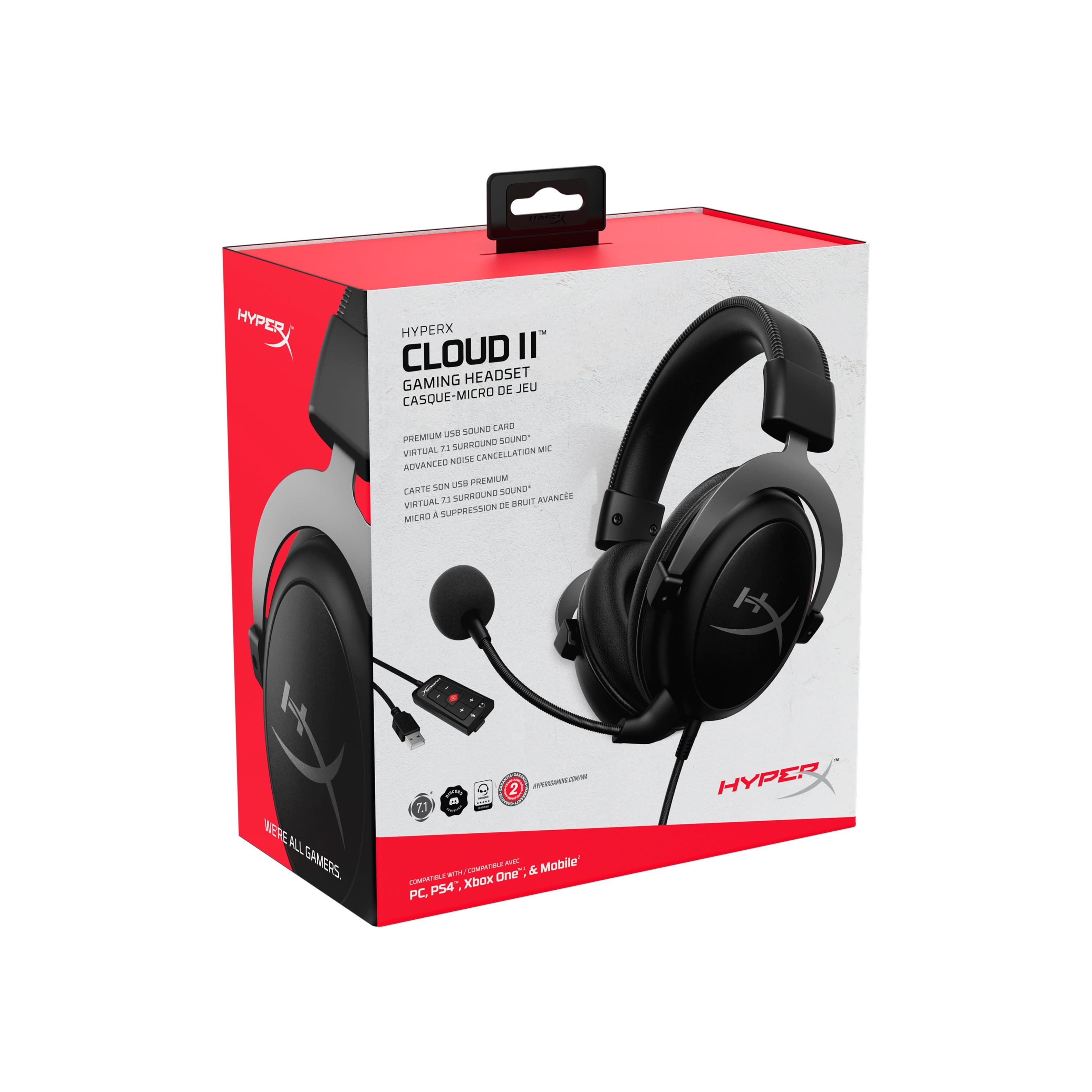 HyperX Cloud II Wired Gaming Headset - top Gunmetal/Black