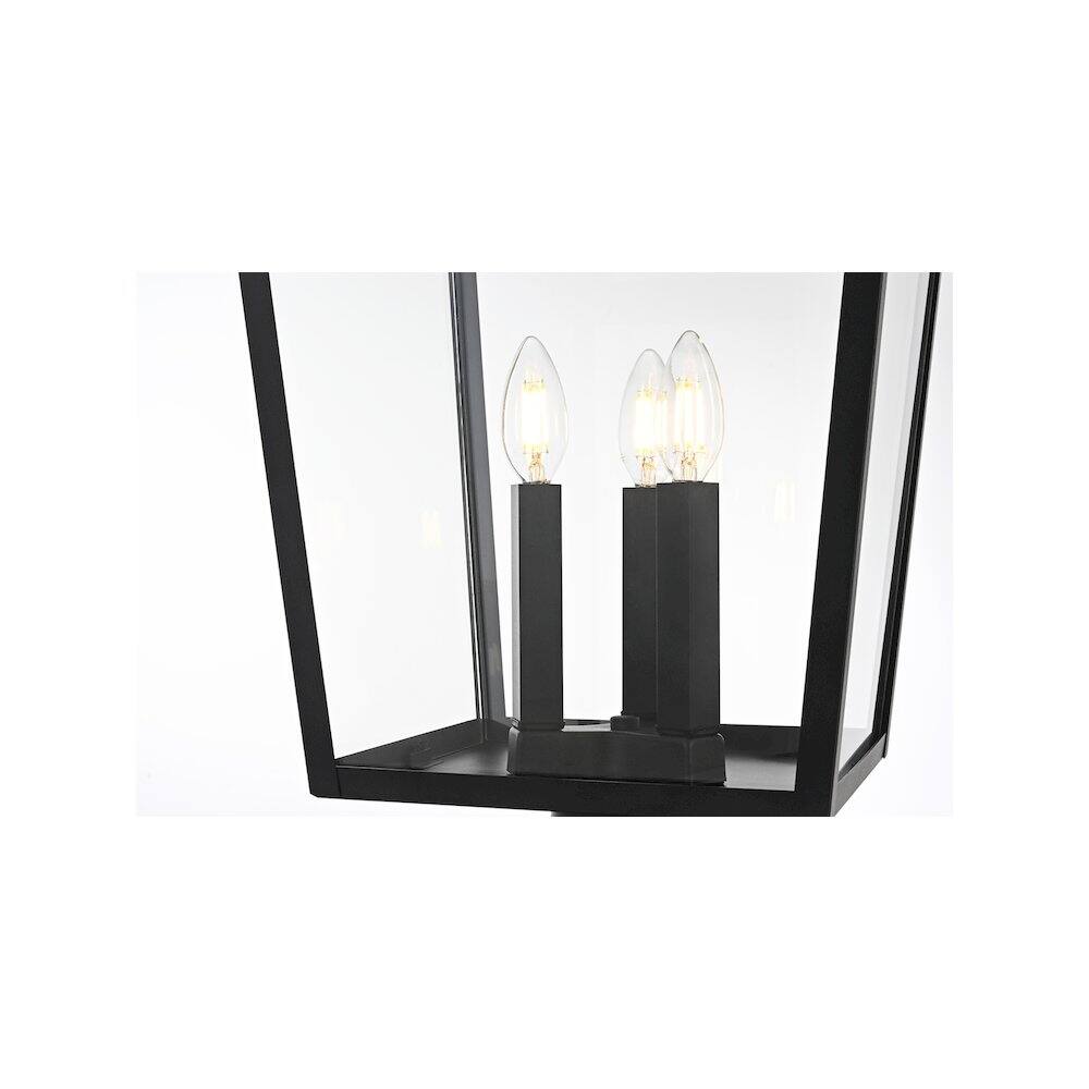 Alt View 3. Elegant Lighting - Oxford 7 inch Outdoor Pendant in Black - Black.