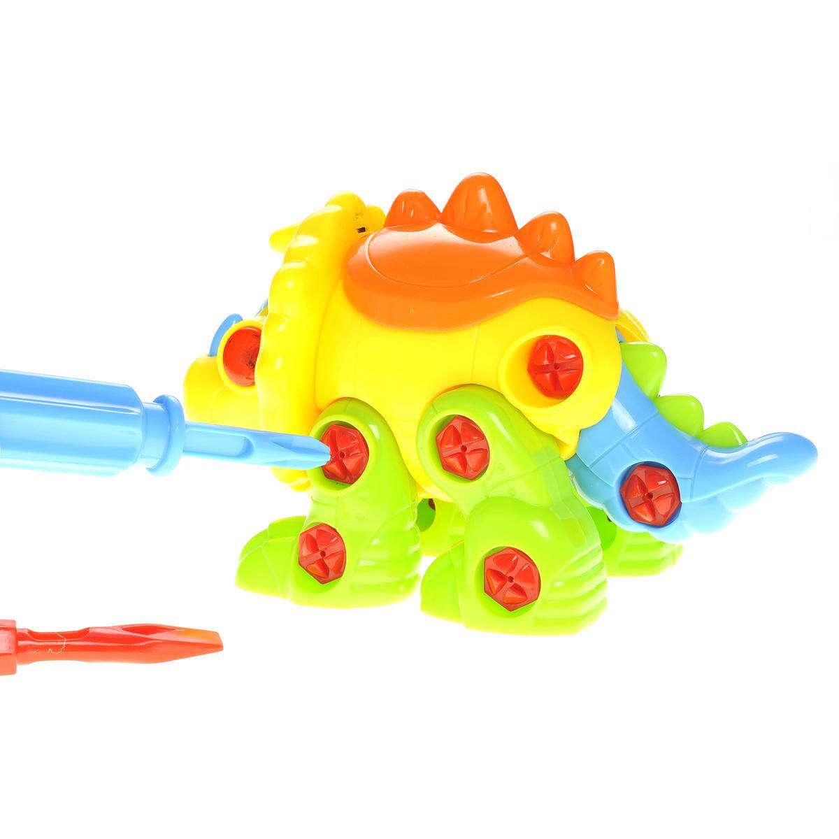 Alt View 4. JuzToys - Dinosaur Toys for Kids 3-5, Take Apart Dino Building Set with Screwdriver, Sound & Light Effects - Multi.