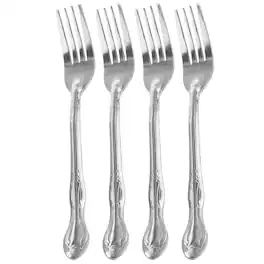 Gibson - Home Abbie 4 Piece Stainless Steel Dinner Fork Set - Silver