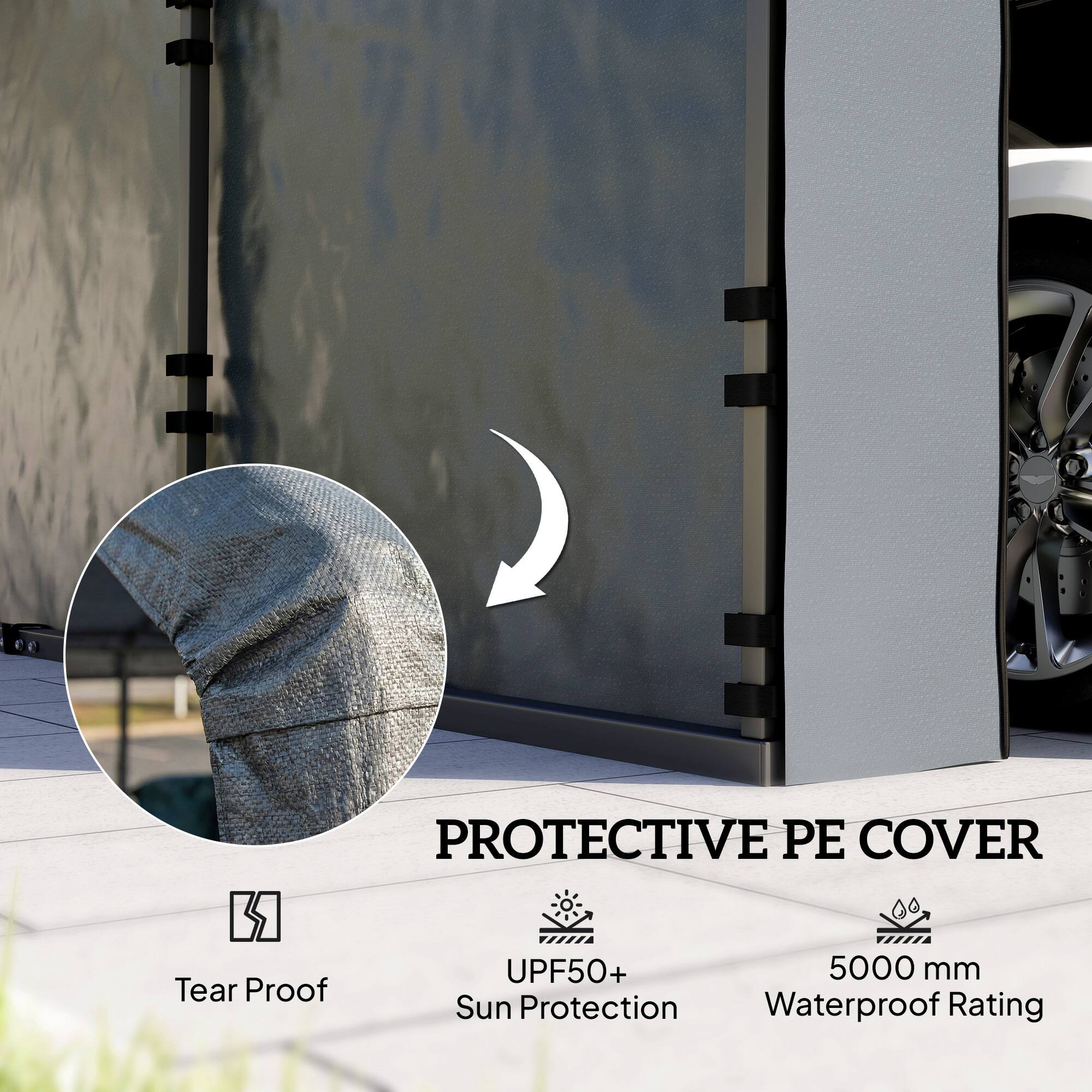 PROTECTIVE PE COVER  
- Tear Proof  
- UPF50+ Sun Protection  
- 5000 mm Waterproof Rating