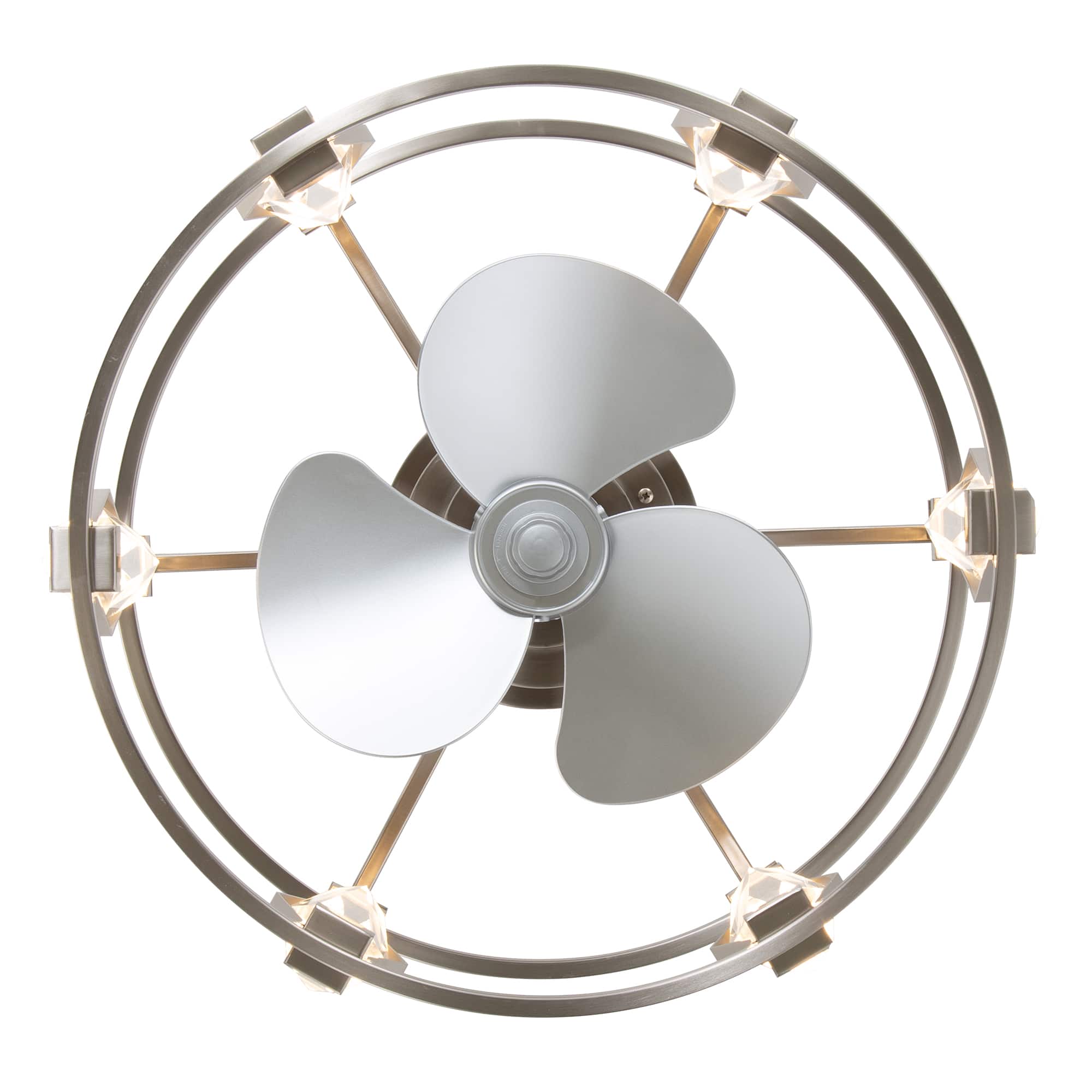 Breezary 20 Inch Indoor Flush Mount Caged Ceiling Fan with 3 ABS