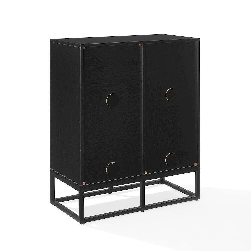 Alt View 1. Crosley Furniture - Enzo 4 Cube Record Player Stand With Vinyl Storage - Black.