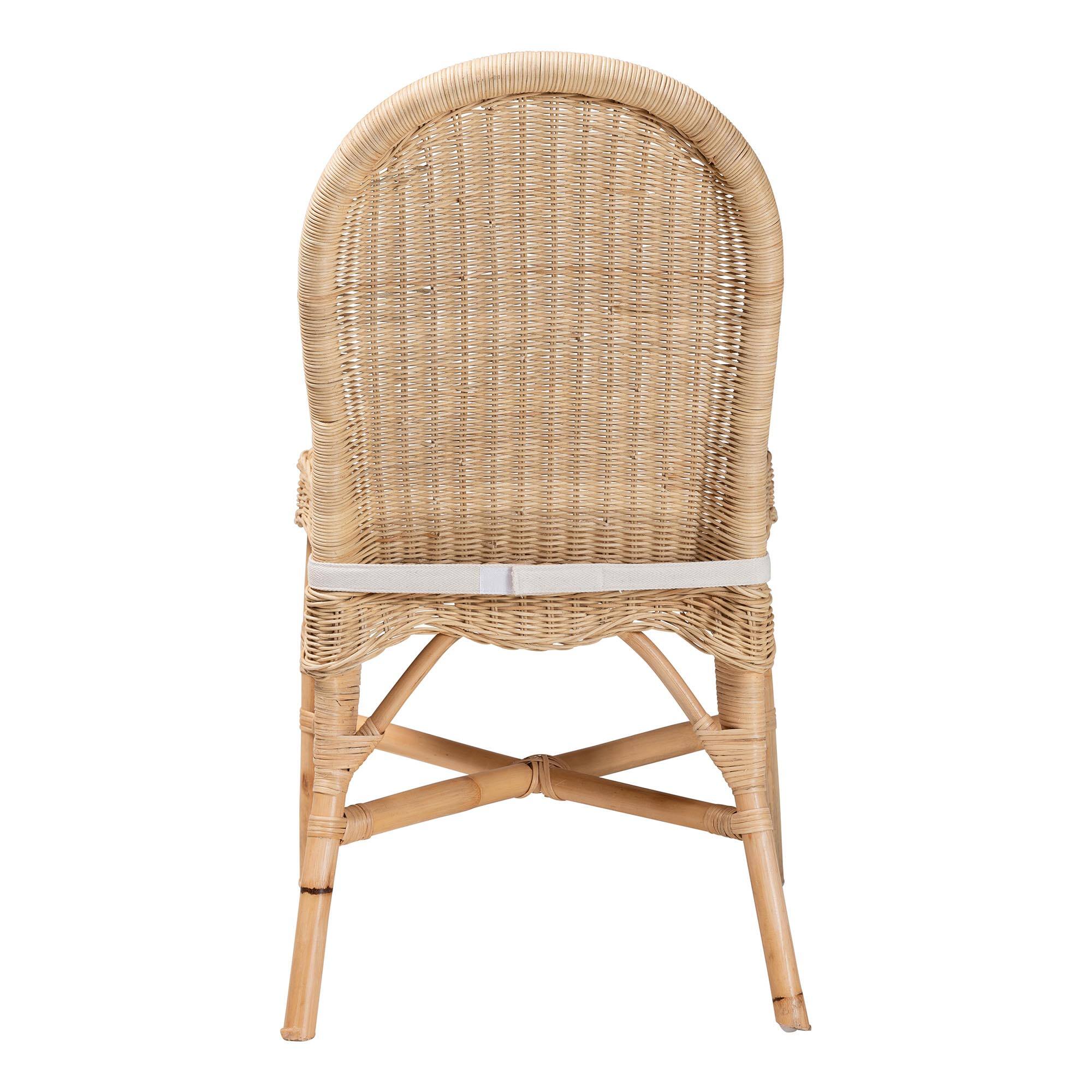 Back. bali & pari - Bilu Bohemian Natural Rattan Dining Chair - Natural.