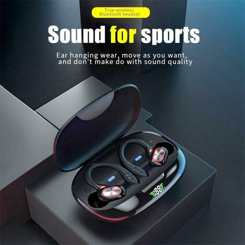 True wireless Bluetooth headset  
Sound for sports  
Ear hanging wear, move as you want, and don't make do with sound quality