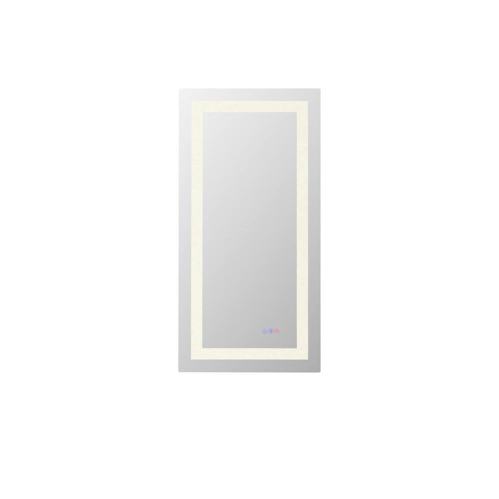 Back. Elegant Kitchen and Bath - Riven 40X20 Led Mirror, Adjustable Color 3000K/4200K/6400K - White.