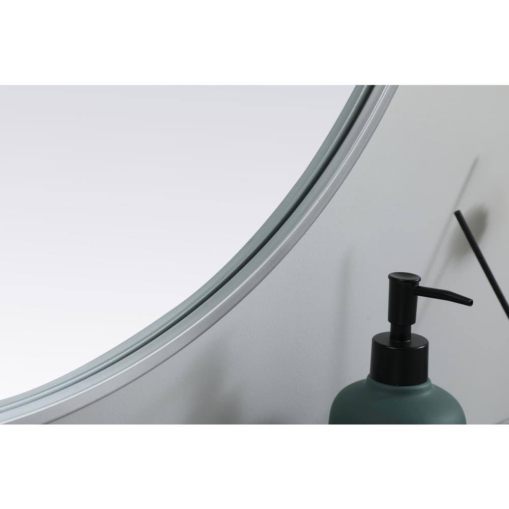Alt View 2. Elegant Decor - Metal Frame Oval Mirror 27x36 Inch in Silver - Silver.
